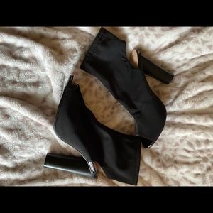 Black peep toe heels-9.5